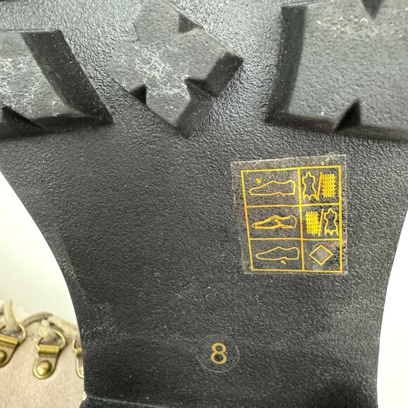 Jeffrey Campbell Womens Stanley Boot Size 8 Suede Leather Chunky Lug Faux Fur - Picture 10 of 11